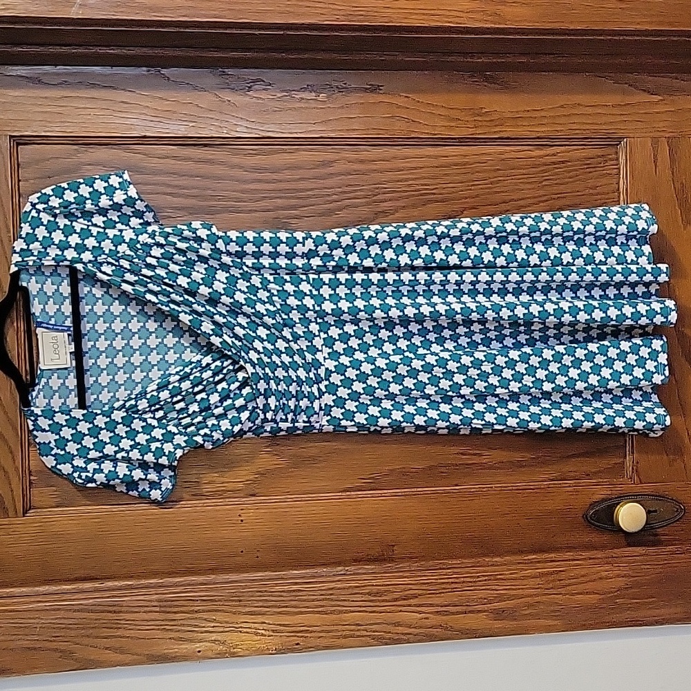 Leota Dress - Blue, Green and White